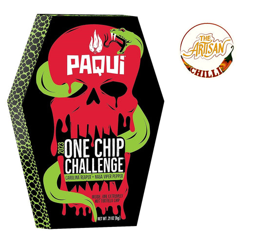 Paqui One Chip Challenge 2023 - World's Hottest Carolina Reaper Tortilla Chip