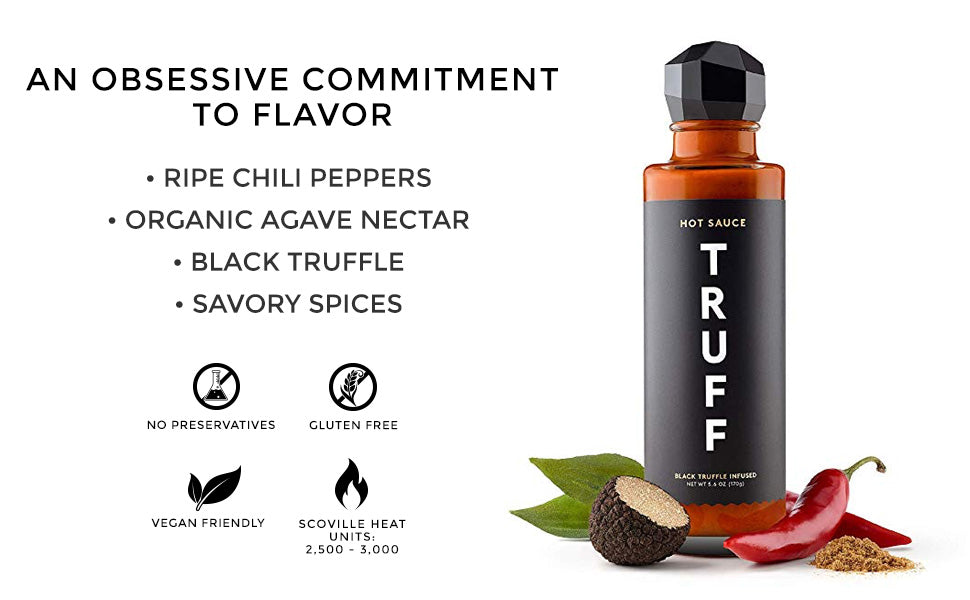 TRUFF Black Truffle Infused Hot Sauce with Chilli Peppers and Agave Nectar 170g