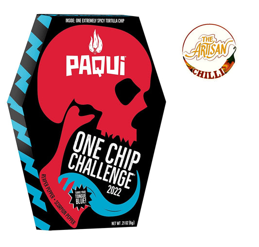 Paqui One Chip Challenge 2022 - World's Hottest Carolina Reaper Tortilla Chip